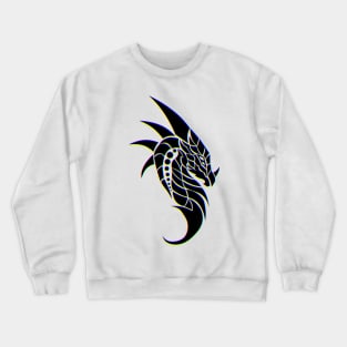 Black dragon tattoo (Glitch, CMYK) Crewneck Sweatshirt